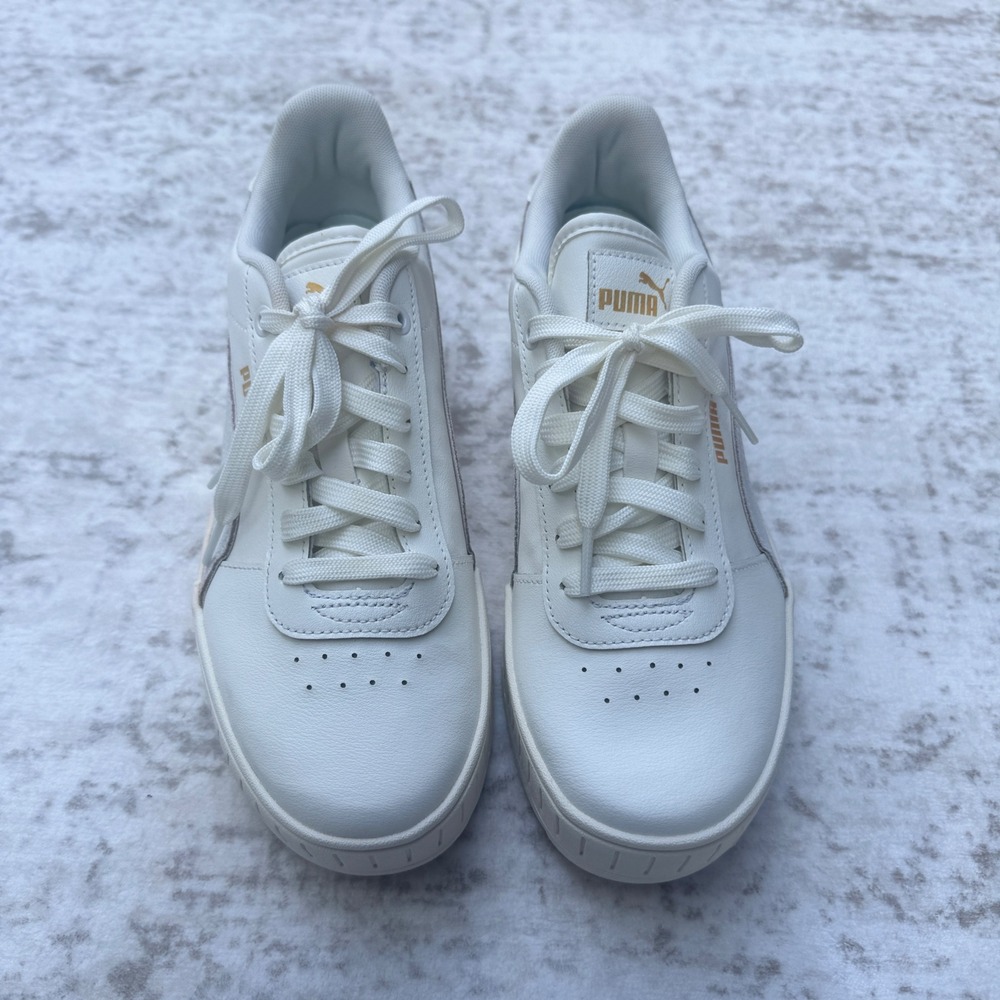 Puma Cali Wedge White Gray Gold Platform Sneakers low top Womens 9 - Picture 3 of 10
